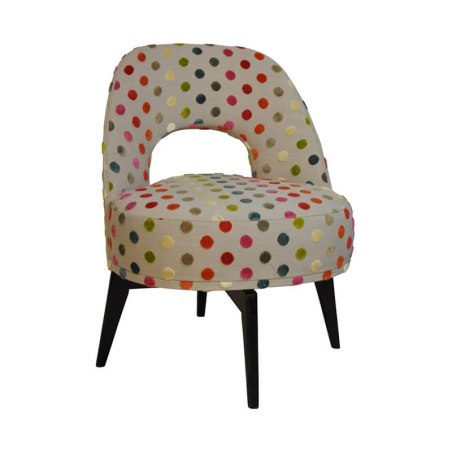 Fauteuil bas de salon fabrication française à pois - Hugo