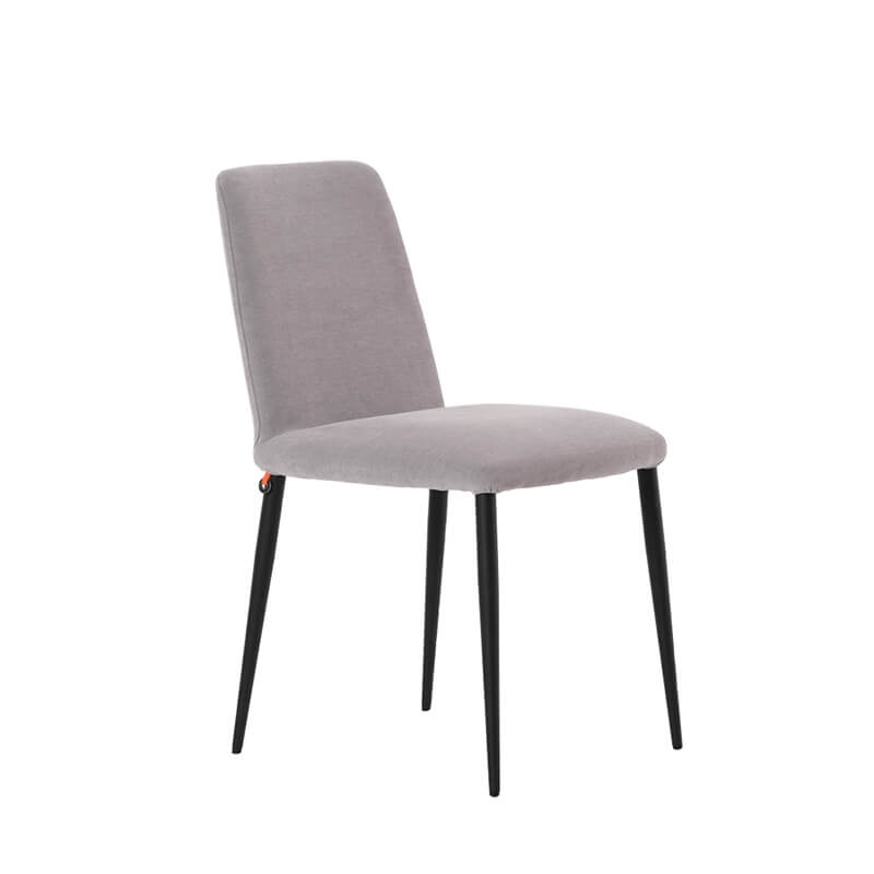 Chaise de salle à manger en tissu gris et pieds métal - Rob Mobitec