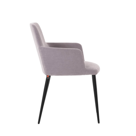 Fauteuil en tissu gris et métal pour la salle à manger - Rob Mobitec