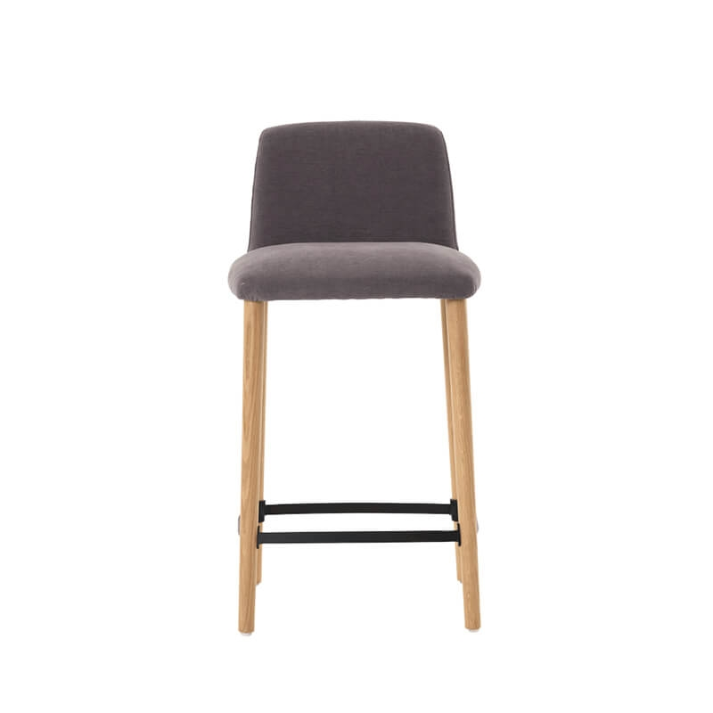 Tabouret en bois et tissu gris hauteur snack - Rob Mobitec