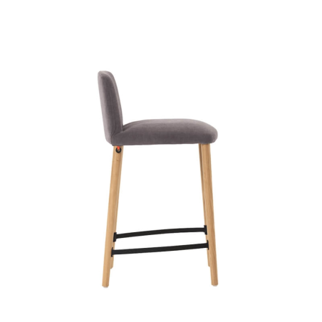 Tabouret snack moderne avec dossier en tissu gris - Rob Mobitec