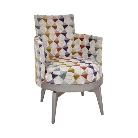 Fauteuil bas rotatif à motifs de fabrication française - Mathis