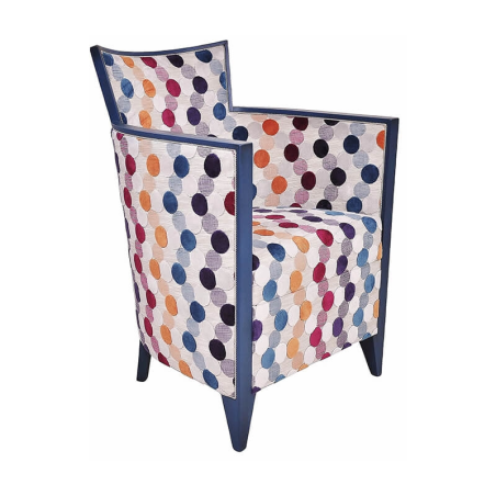 Fauteuil en tissu à motifs multicolores made in France - Nathan