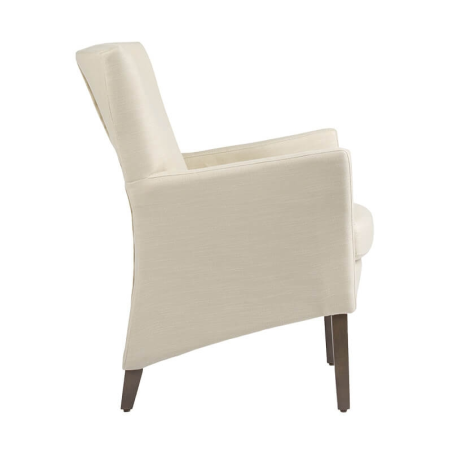 Fauteuil de salon en tissu blanc et bois - Manhattan Mobitec®
