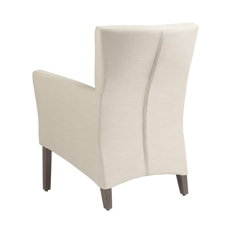 Fauteuil en tissu blanc et bois foncé- Manhattan Mobitec®