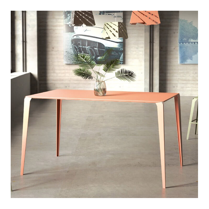 Table snack industrielle rectangulaire pour jardin en métal - Valence