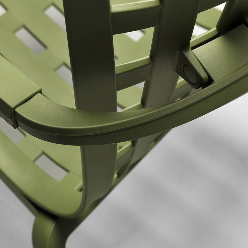 Fauteuil moderne italien inclinable et empilable vert - Folio