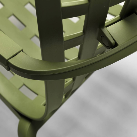 Fauteuil moderne italien inclinable et empilable vert - Folio