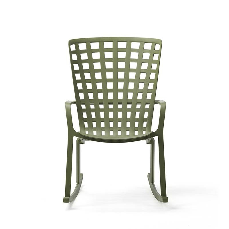 Fauteuil à bascule tendance de jardin empilable et inclinable vert– Folio