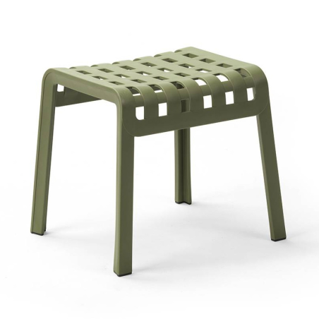 Tabouret bas de jardin tendance empilable vert - Poggio