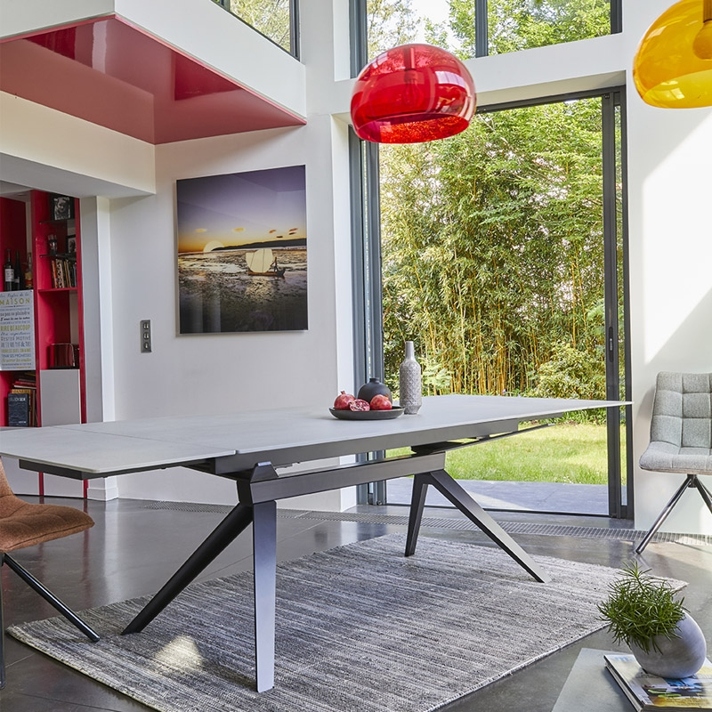 Table de salle à manger design en céramique avec allonges - Luna