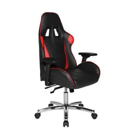 Fauteuil gaming ergonomique rouge et noir avec roulettes chromés - Speed chair 2