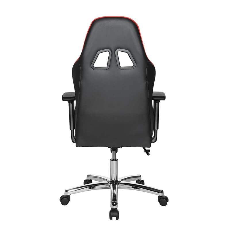 Siège gaming noir et rouge avec strucutre chromée - Speed chair 2