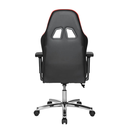 Siège gaming noir et rouge avec strucutre chromée - Speed chair 2