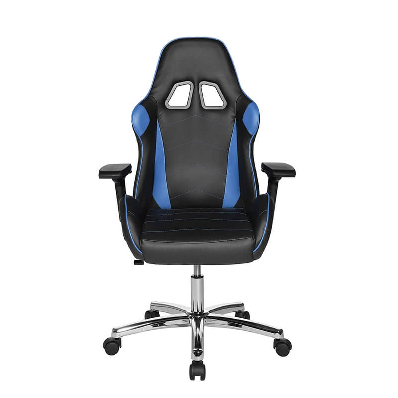 Chaise d'ordinateur ergonomique pour gamer revêtement noir et bleu - Speed chair 2