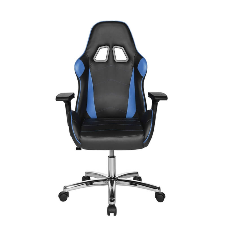 Chaise d'ordinateur ergonomique pour gamer revêtement noir et bleu - Speed chair 2