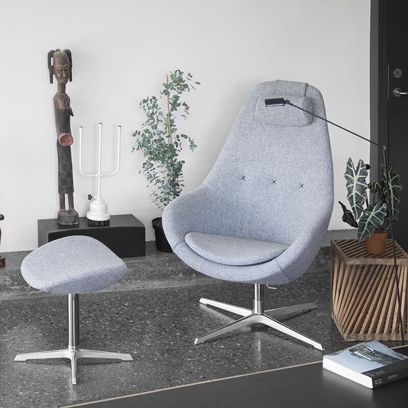 Fauteuil relax inclinable design en tissu bleu - Kokon 