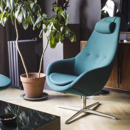 Fauteuil détente design inclinable en tissu vert - Kokon 