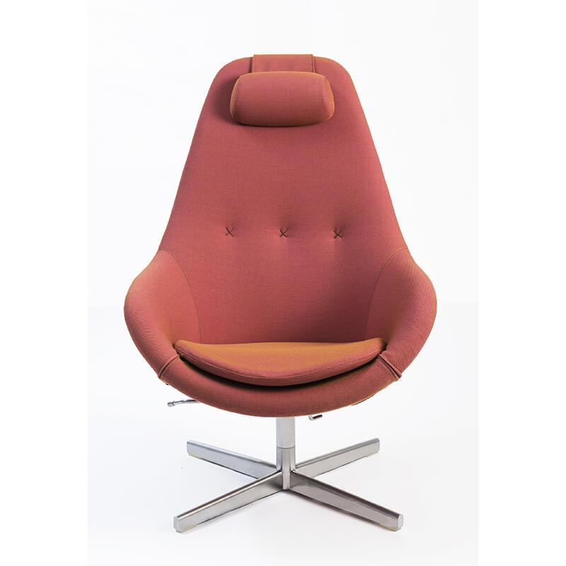 Fauteuil pivotant design en tissu rouge - Kokon