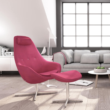 Fauteuil ergonomique pivotant et inclinable en tissu rouge - Kokon