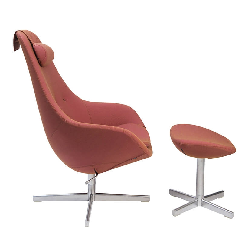 Fauteuil de détente ergonomique rouge avec repose-pieds - Kokon