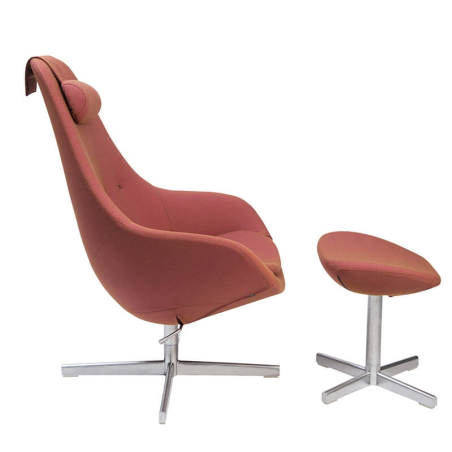 Fauteuil de détente ergonomique rouge avec repose-pieds - Kokon