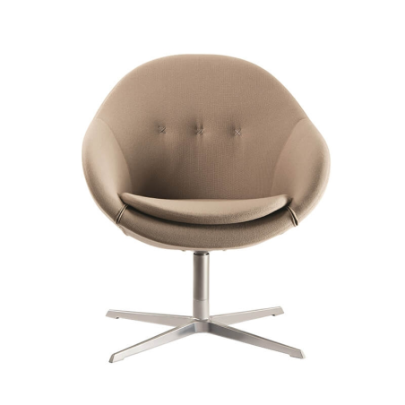 Fauteuil pivotant confortable en tissu beige design - Kokon club