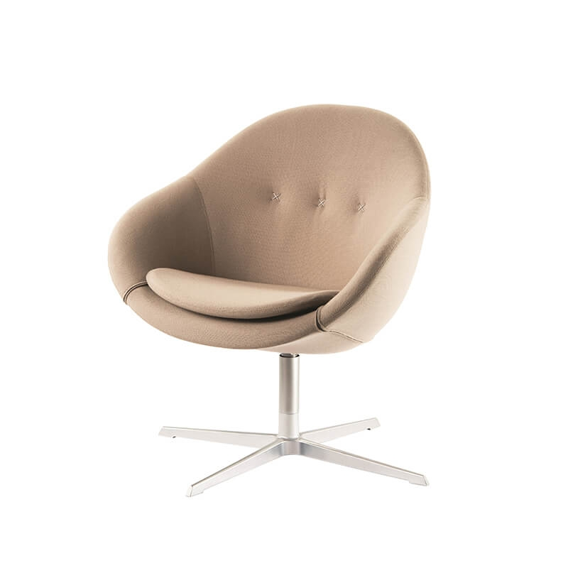 Fauteuil design confortable en tissu beige - Kokon club