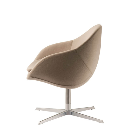 Fauteuil ergonomique pivotant en tissu beige - Kokon club