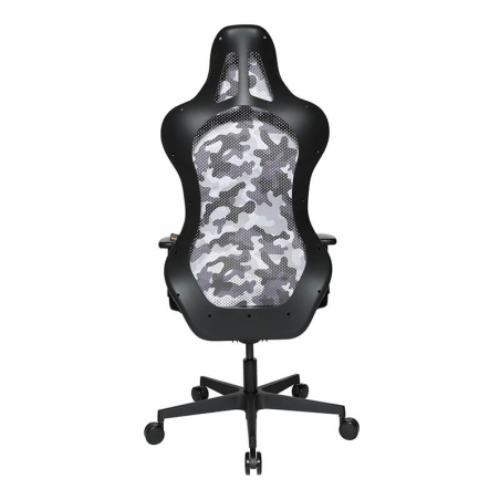 Chaise de gamer revêtement en tissu motif militaire gris - Sitness