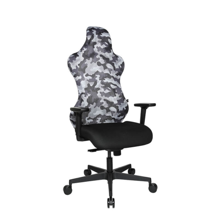 Chaise esport réglable avec dossier en tissu camouflage gris - Sitness