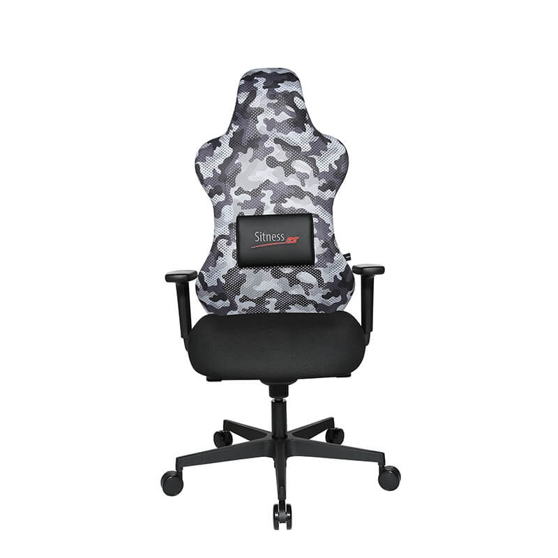 Chaise de gamer grise avec coussin lombaire aimanté - Sitness