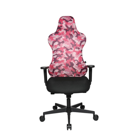 Chaise gaming rose en tissu motifs camouflage - Sitness