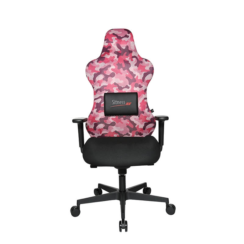 Fauteuil gaming rose avec coussin pour le dos aimanté - Sitness 
