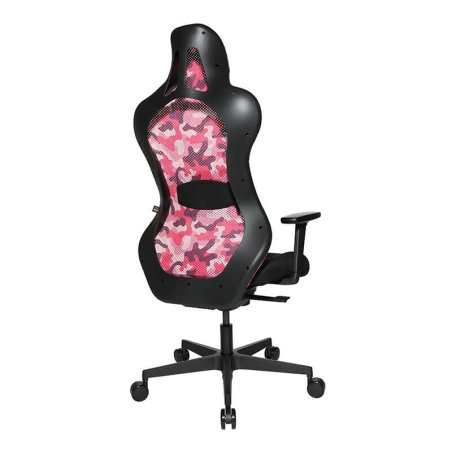 Fauteuil noir et rose pour gamer avec coussin anti mal de dos - Sitness