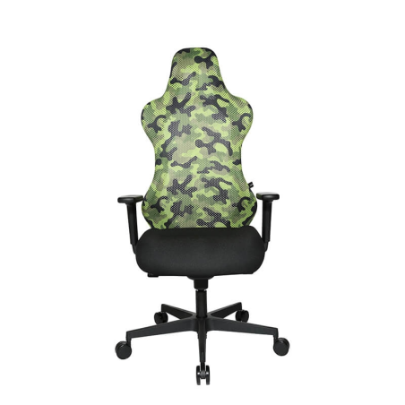 Chaise de bureau gamer verte revêtement en tissu - Sitness