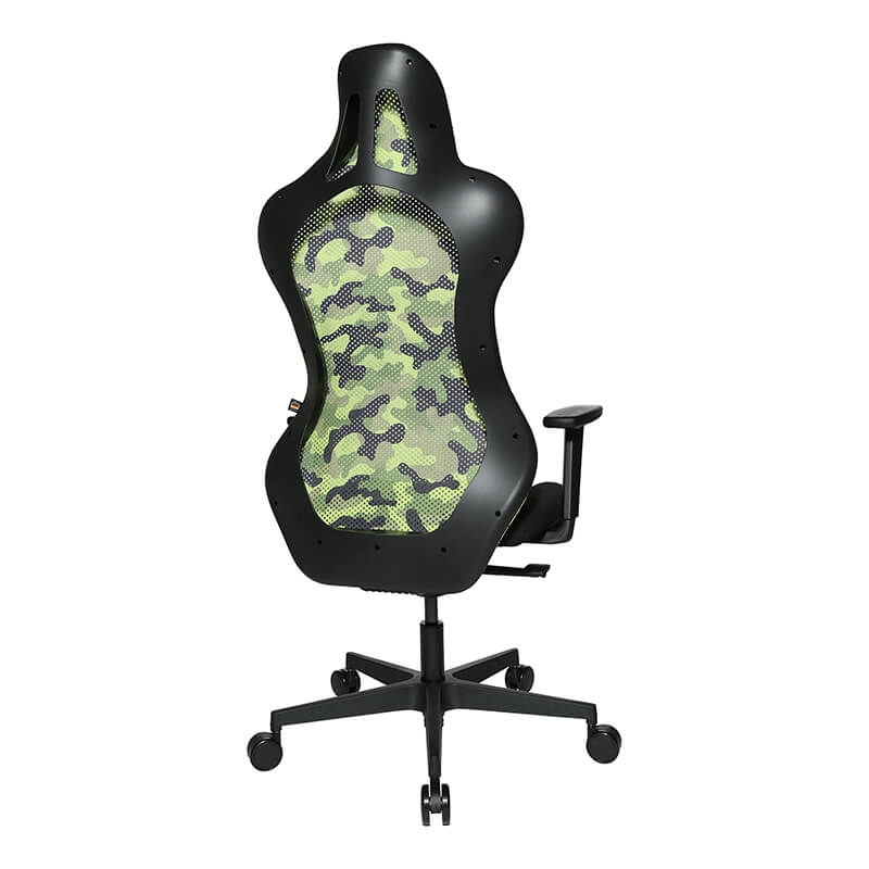 Chaise gamer verte en tissu avec dossier inclinable - Sitness