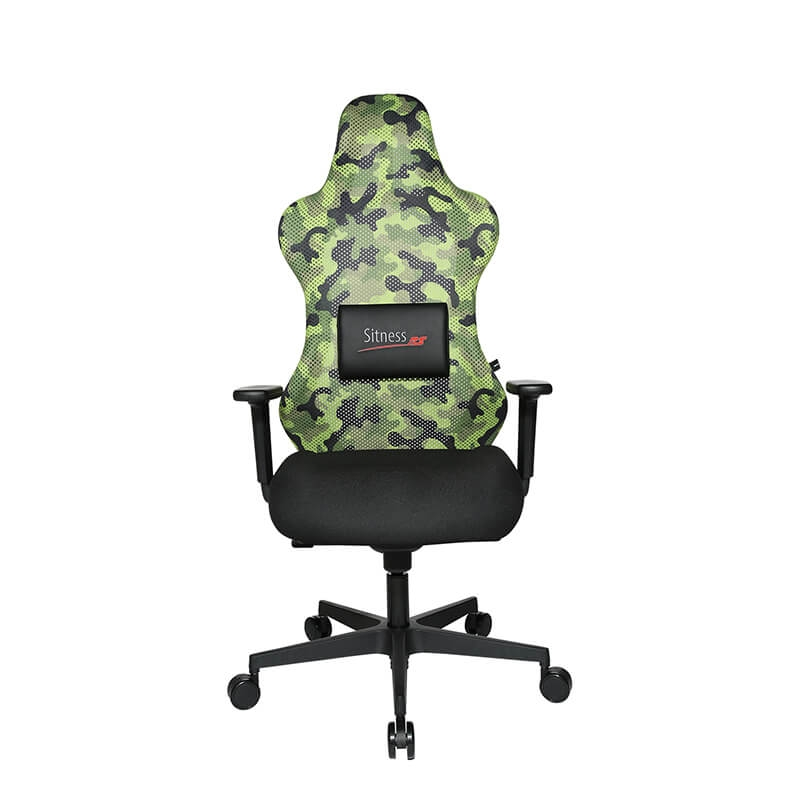Fauteuil gamer vert avec réglages ergonomiques et coussin lombaire - Sitness