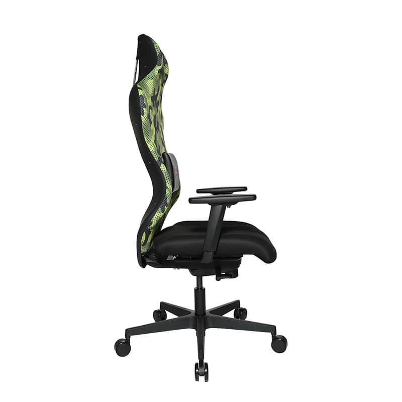 Chaise gamer confortable et ergonomique en tissu vert - Sitness
