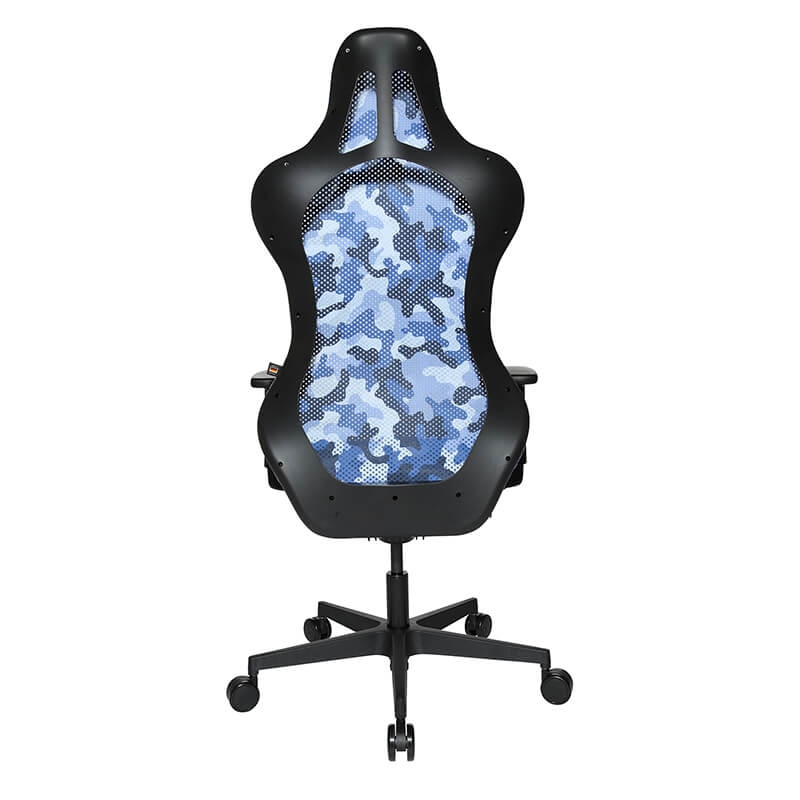 Chaise de gaming motif camouflage bleu en tissu - Sitness