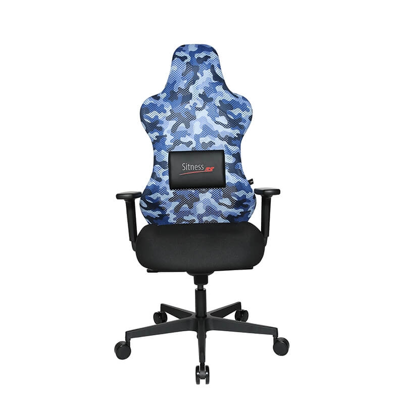 Siège de bureau e-sport en tissu militaire bleu - Sitness