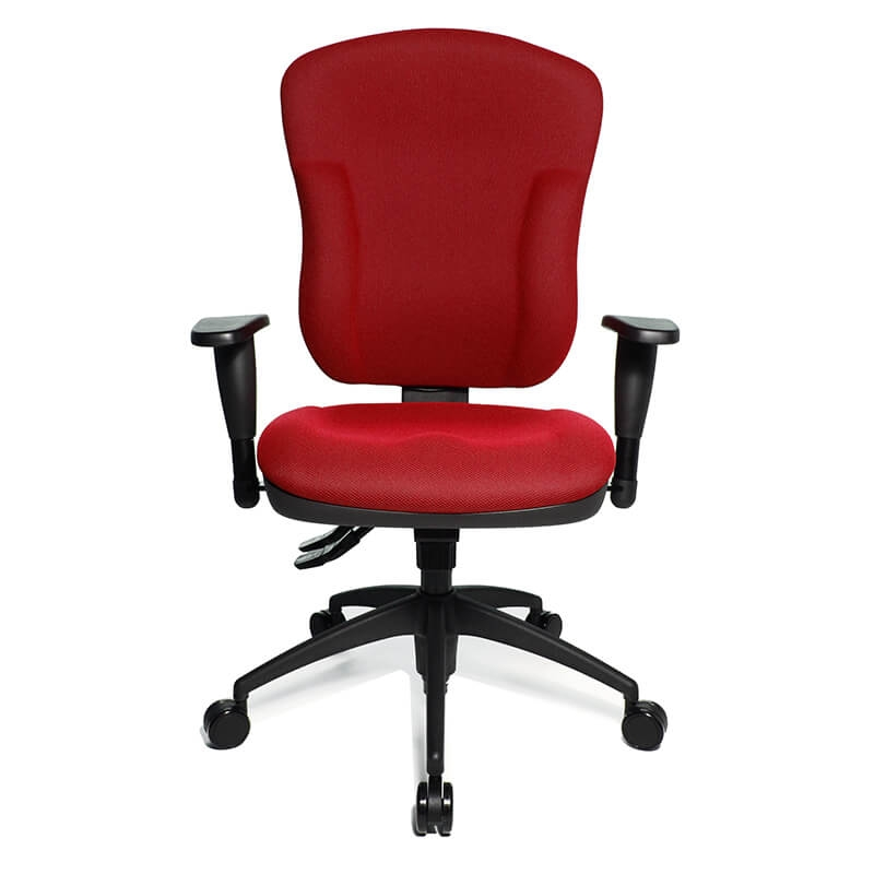 Chaise de bureau rouge avec accoudoirs réglables - Wellpoint