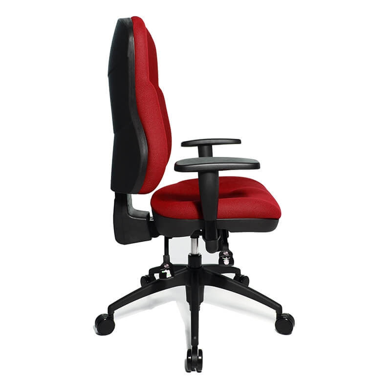 Chaise de bureau roulante en tissu rouge - Wellpoint