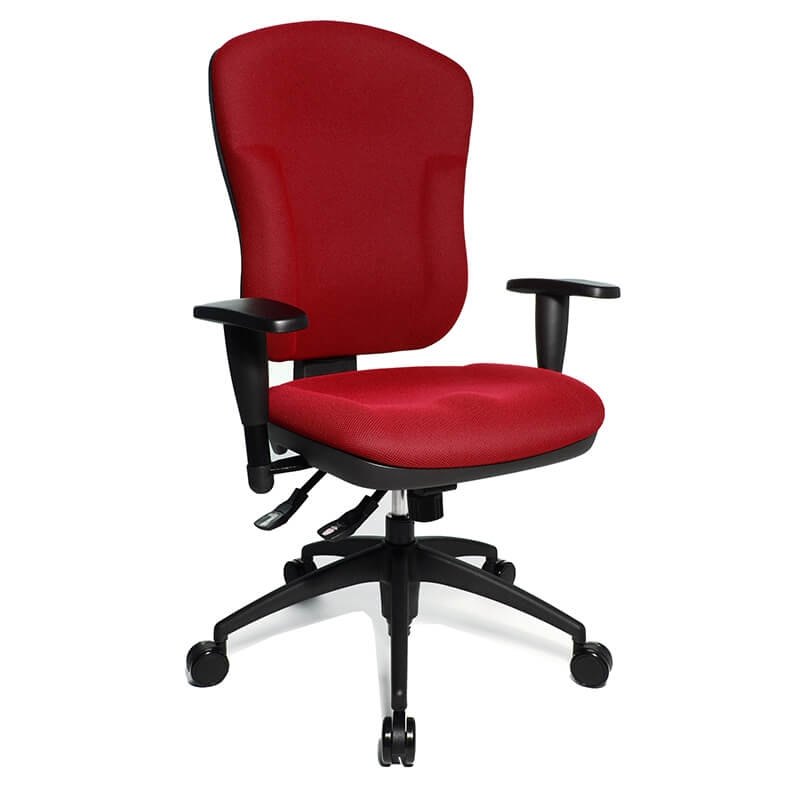 Chaise de bureau professionnel en tissu rouge - Wellpoint