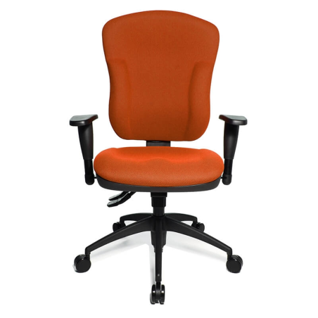 Siège de bureau orange avec roulettes et dossier inclinable - Wellpoint