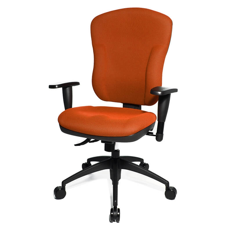 Chaise de bureau orange avec roulettes et dossier inclinable - Wellpoint