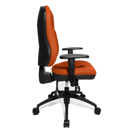 Fauteuil de bureau orange en tissu avec accoudoirs réglables - Wellpoint
