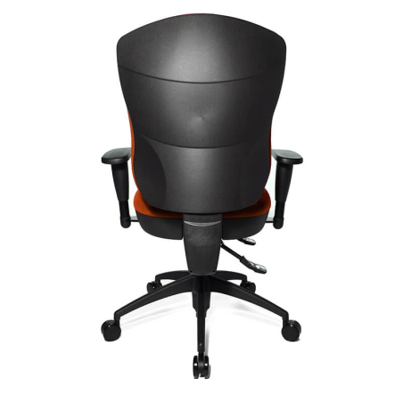 Chaise de bureau en tissu orange assise galbée - Wellpoint