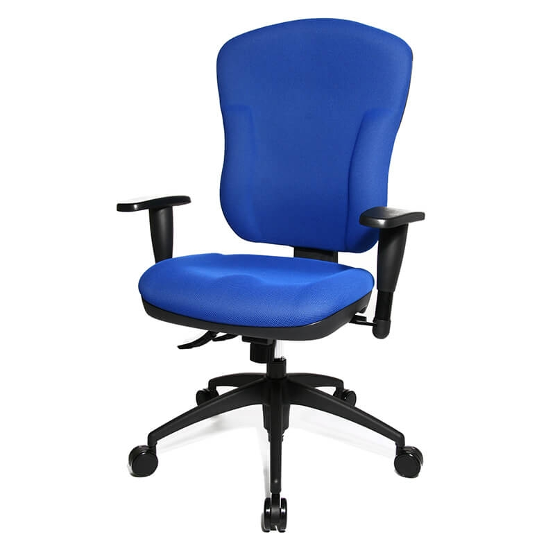 Chaise bureau bleue assise et dossier rembourrés - Wellpoint