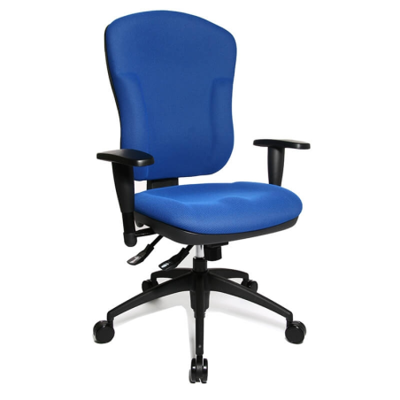 Chaise de bureau bleue en tissu avec dossier inclinable - Wellpoint